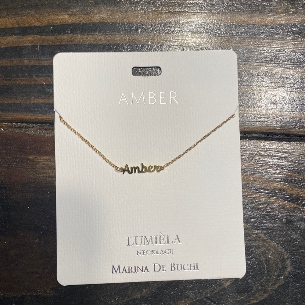 Gold name Lumiela necklace ‘Amber’
